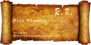 Ricz Klaudia névjegykártya