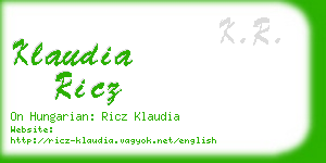 klaudia ricz business card